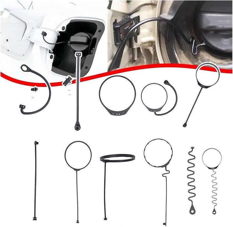 Fuel Oil Tank Cover Tether Retaining Strap Cord Compatible For Audi BMW Type A - Image 3